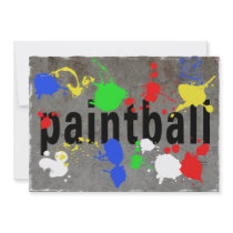 Paintball Splatter on Concrete Wall Personalized Announcement