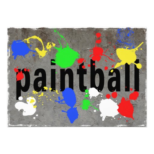 Paintball Splatter on Concrete Wall Personalized Announcement