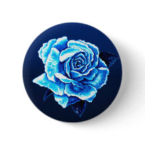 Painted Blue Rose Pin