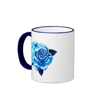 Painted Blue Rose Coffee Mug