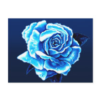 Painted Blue Rose Post Cards