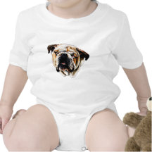 Painted Bulldog Face Baby Creeper