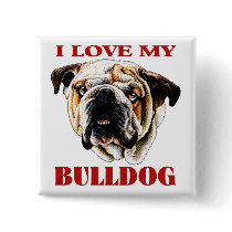 Painted Bulldog Face Pin