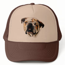 Painted Bulldog Face Hat