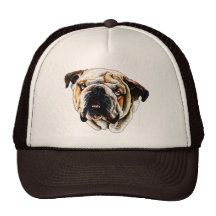 Painted Bulldog Face Hat