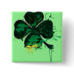 PAINTED CLOVER PIN buttons