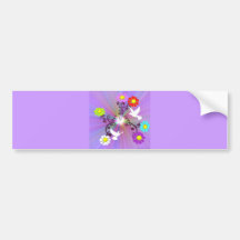 Painted Daisies and Doves Bumper Sticker