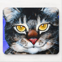 Painted Fat Cat Mouse Pads