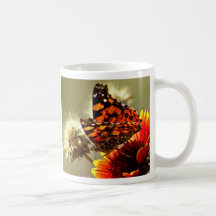 Painted Lady Butterfly on Firewheel Mug