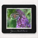 Painted Lady Butterfly on Purple mousepads