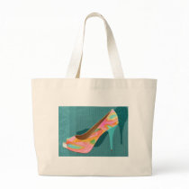 Painted Leather Platform Pumps Bag