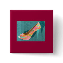 Painted Leather Platform Pumps