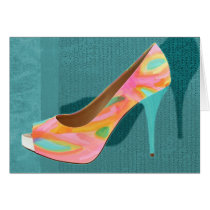 Painted Leather Platform Pumps