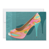Painted Leather Platform Pumps