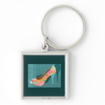 Painted Leather Platform Pumps