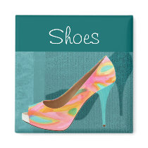 Painted Leather Platform Pumps
