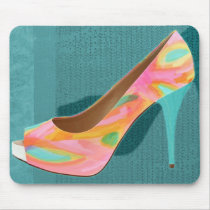 Painted Leather Platform Pumps Mouse Mats