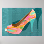 Painted Leather Platform Pumps posters