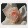 Painted Pink and White Rose on Black - Mousepad