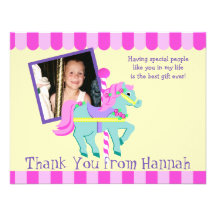 Painted Pony Photo Thank you Flat Card Personalised Invitations