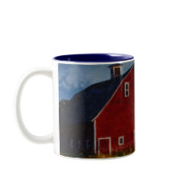Painted Red Barn Coffee Mugs