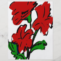 PAINTED RED FLOWERS CUSTOM FLYER
