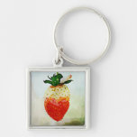 Painted Strawberry Keychain