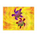 Painted Turtles Notes Card postcards