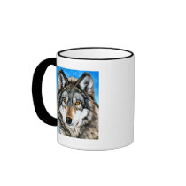 Painted Wolf Coffee Mugs