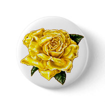 Painted Yellow Rose Pin