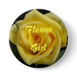 "Painted" Yellow Rose Button