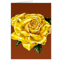 Painted Yellow Rose Greeting Cards
