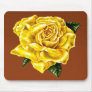 Painted Yellow Rose Mouse Mat