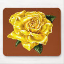 Painted Yellow Rose mousepads
