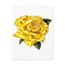 Painted Yellow Rose Post Card