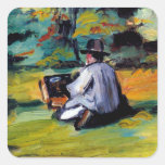 Painter at Work impressionist art Paul Cezanne Square Stickers