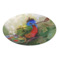 Painter Painted Bunting Bird Stickers