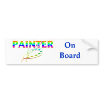 Painter Palette and Paint Brushes Bumper Sticker