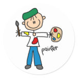 Painter Stick Figure Sticker
