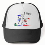 Painters Gifts  "I Paint" Stick People Design hats