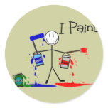 Painters Gifts  "I Paint" Stick People Design stickers