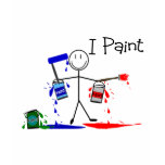 Painters Gifts  "I Paint" Stick People Design t-shirts