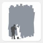 Painting a Wall Square Stickers