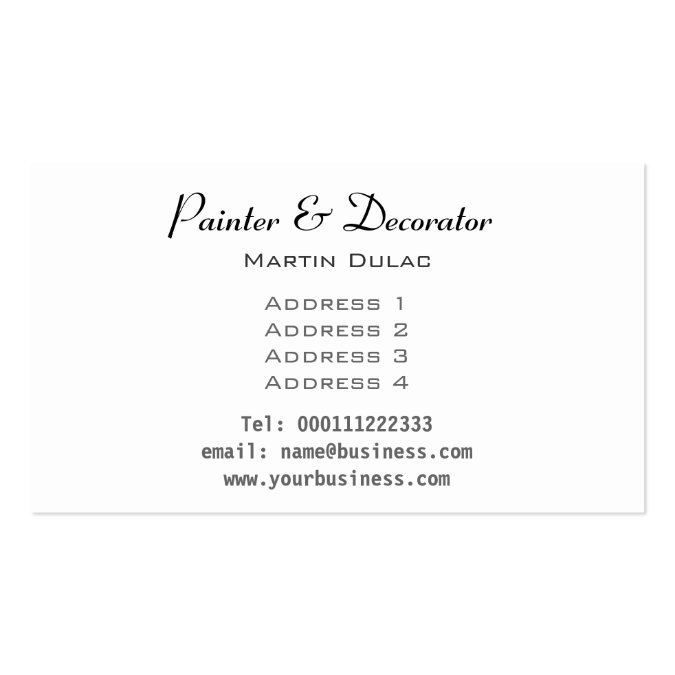 Painting and Decorating Business Card