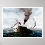 Painting Battle of Hampton Roads Poster
