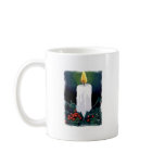Painting of Candle and Holly: Christmas Mugs
