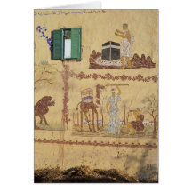 Painting of Hajj or Umra on Village Wall Greeting Card