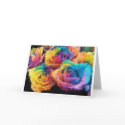 Painting of Rainbow Roses Greeting Card