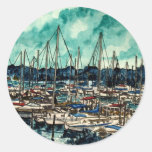 paintings of sailboats sailor sailing art sticker