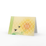 Pair of beautiful black birds in flight cards